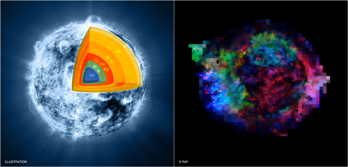 Supernova Explosion Ripped Star's Guts Inside Out